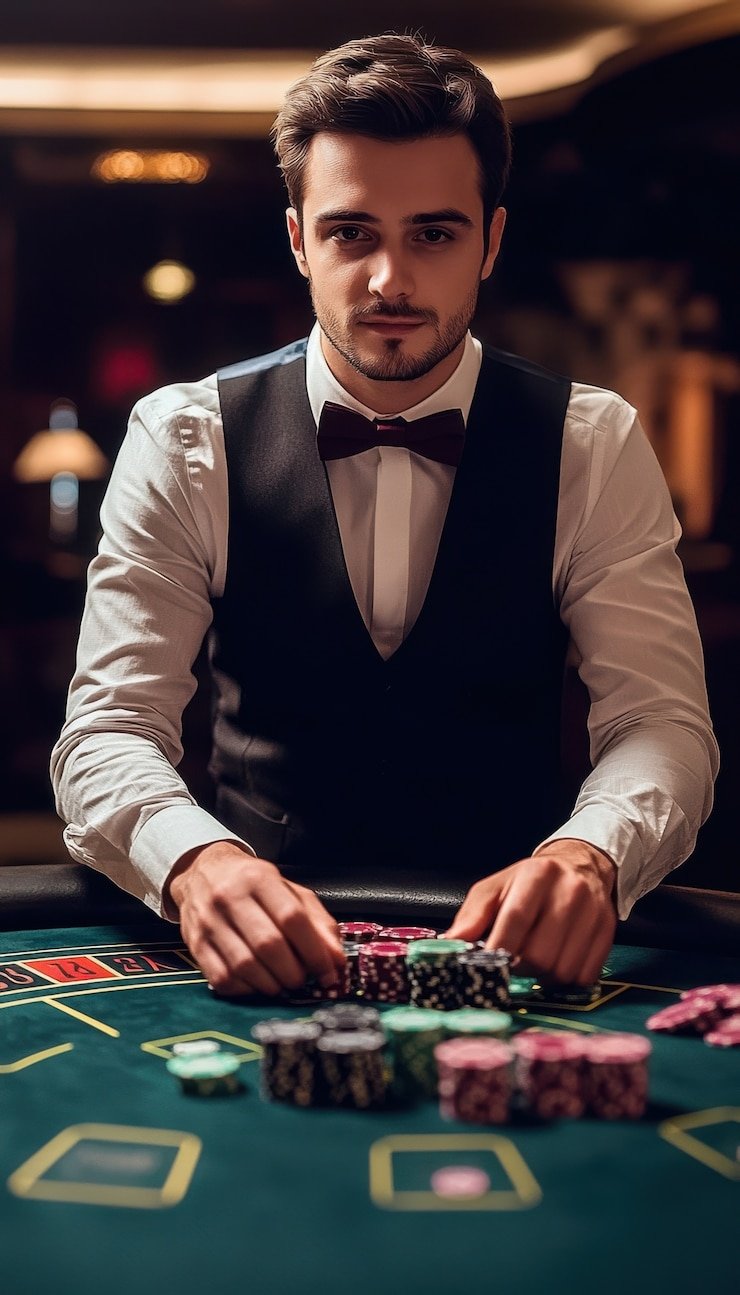 Pengguna meninjau platform melalui ponsel